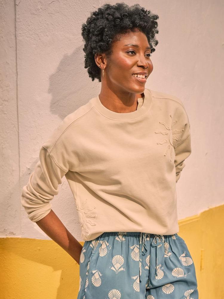 Fat Face Lottie Natural Sun Graphic Crew Sweatshirt