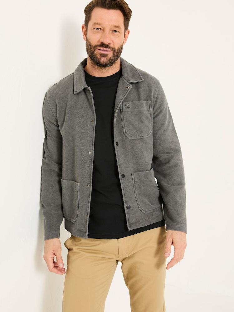Fat Face Lowe Grey Lowe Loop Back Light Weight Jacket