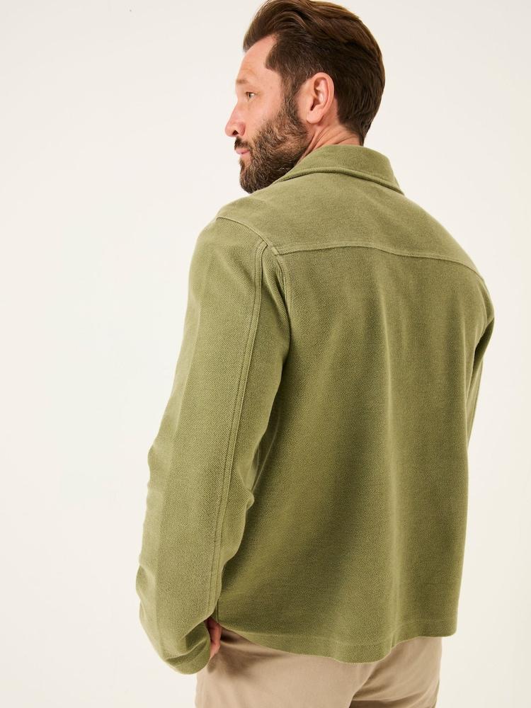 Fat Face Lowe Khaki Green Lowe Loop Back Light Weight Jacket