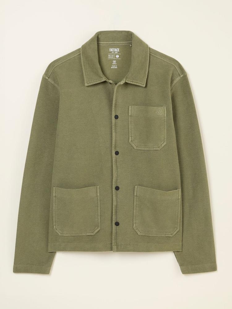 fat face Lowe Khaki Green Lowe Loop Back Light Weight Jacket