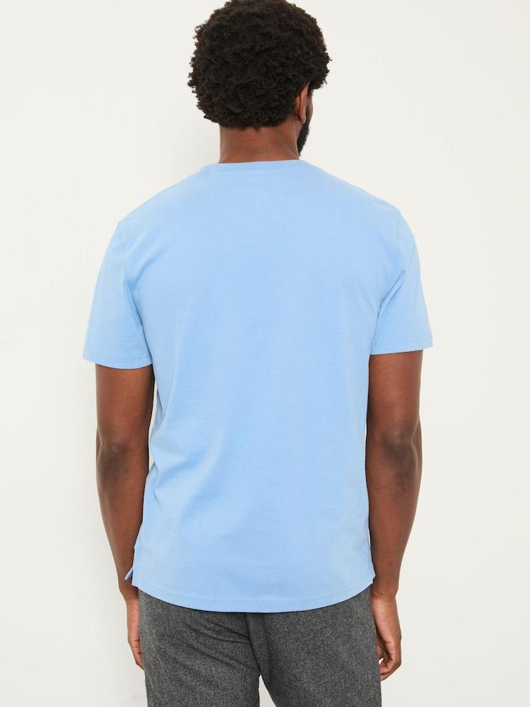 Fat Face Lulworth Chambray Blue Short Sleeve T-Shirt