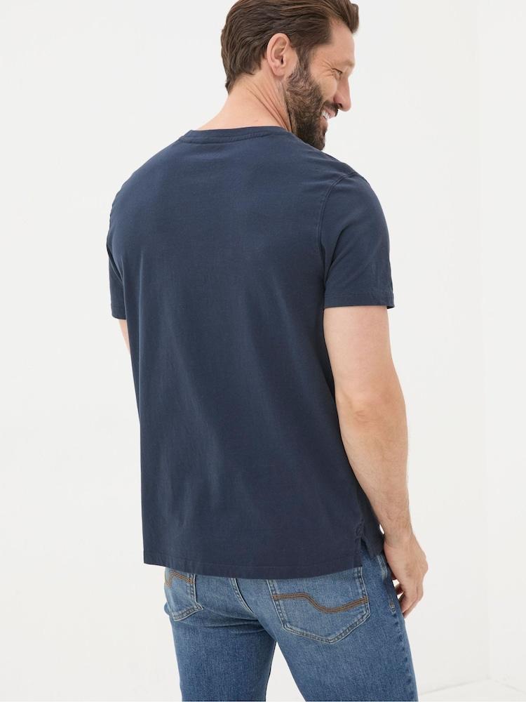 Fat Face Lulworth Navy Blue 100% Cotton Crew T-Shirt