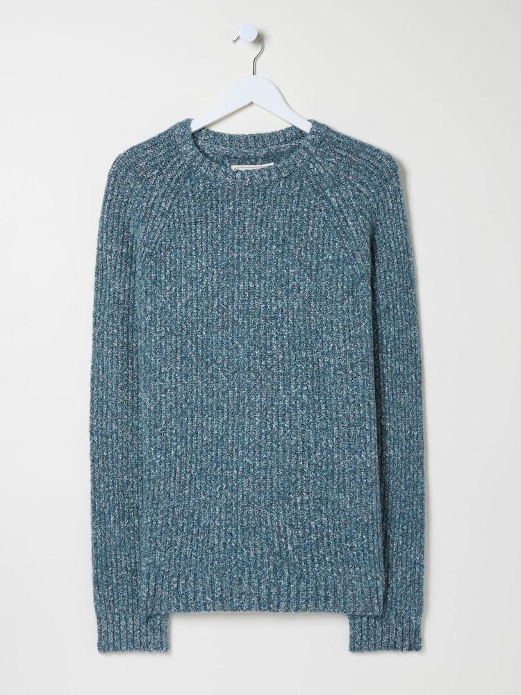 fat face Mid Blue Sefton Lofty Knitted Crew Neck Jumper