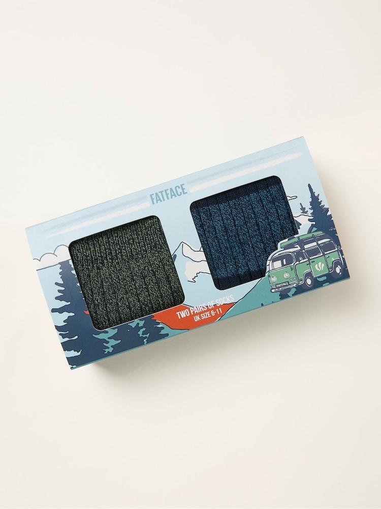 fat face Multi 2 Pack Nathan Socks in a Camper Gift Box