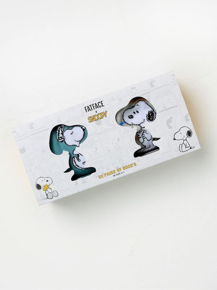 Fat Face Multi Colour Snoopy Socks In A Gift Box 2 Pack