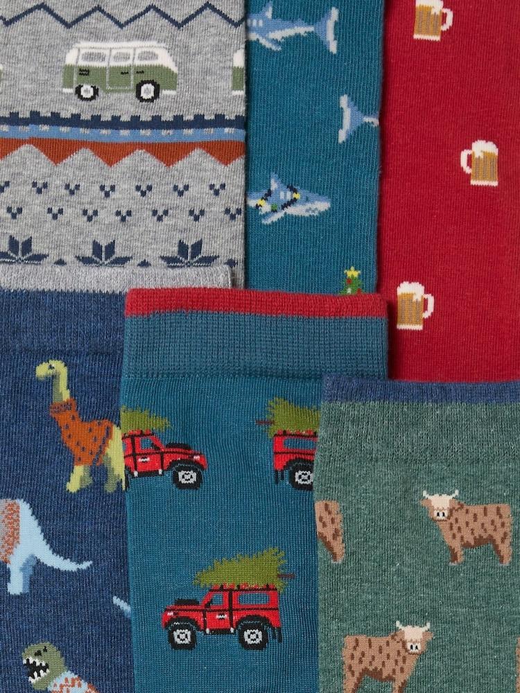 Fat Face Multi Mens 12 Pack Of Socks Advent Calendar