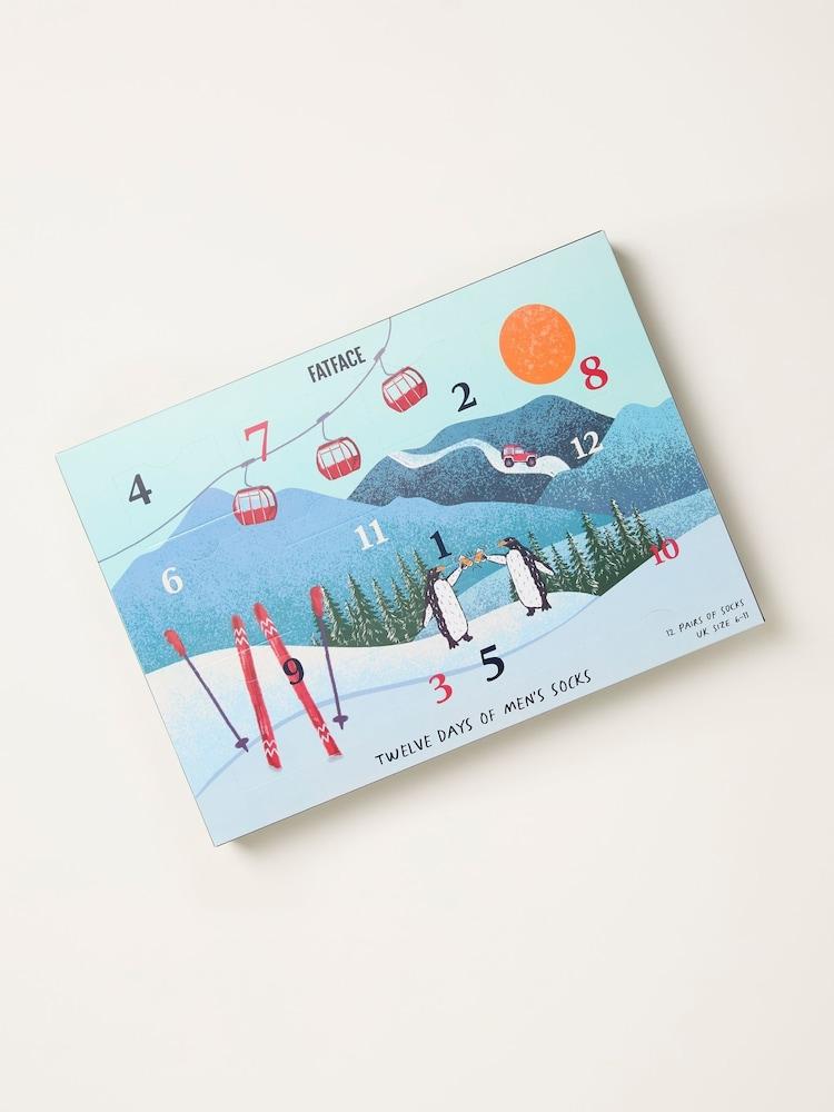 fat face Multi Mens 12 Pack of Socks Advent Calendar