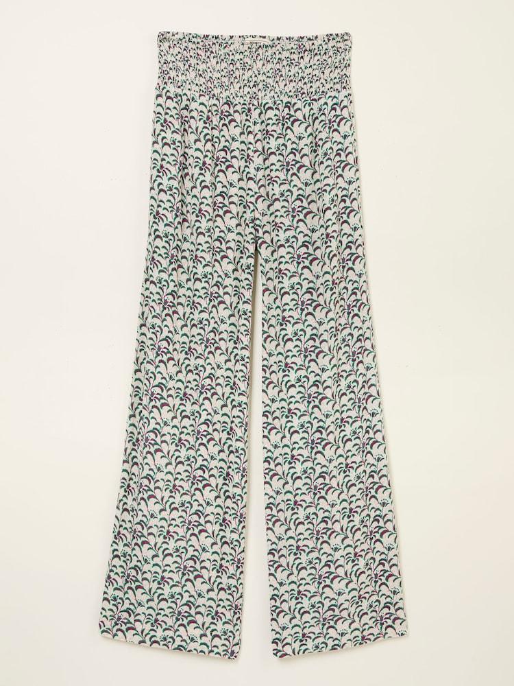 fat face Multi Vine Floral Shirred Palazzo Trousers