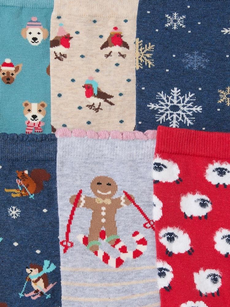 Fat Face Multi Womens 12 Pack Of Socks Advent Calendar