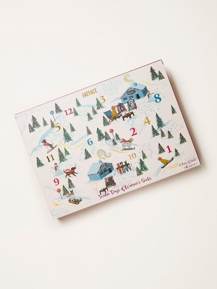 fat face Multi Womens 12 Pack of Socks Advent Calendar