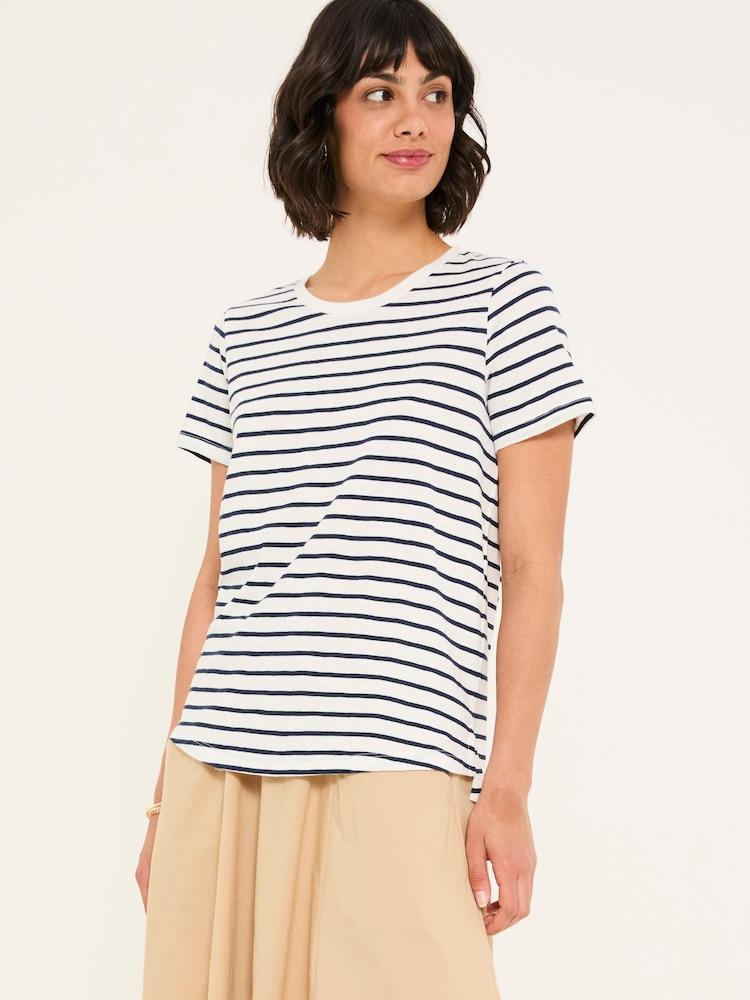 Fat Face Natalie Ivory/Navy 2 Pack Plain And Stripe T-Shirts
