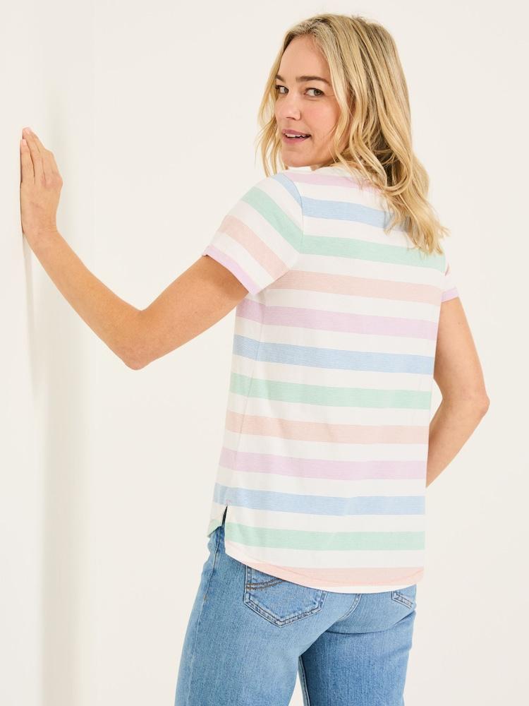 Fat Face Natalie Natural Short Sleeve Stripe T Shirt