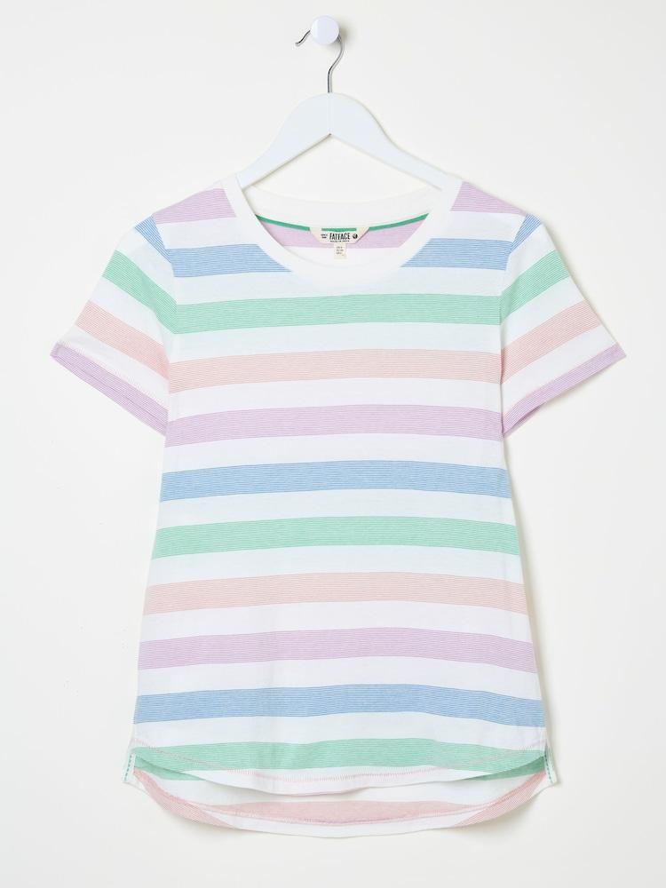 fat face Natalie Natural Short Sleeve Stripe T Shirt