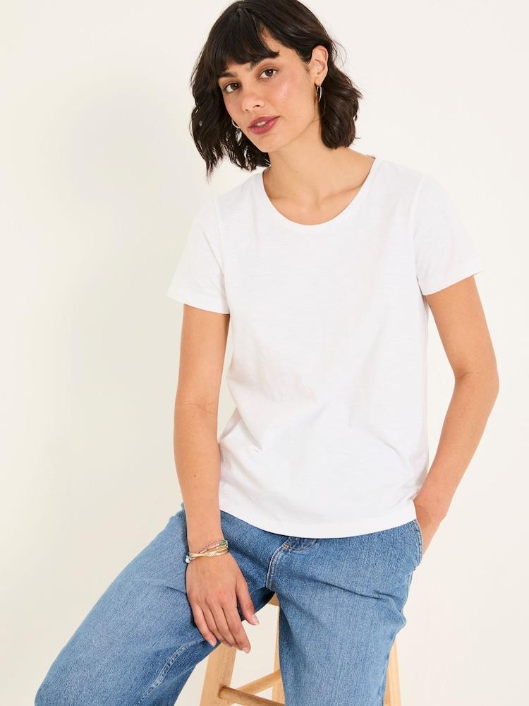 Fat Face Natalie Navy/White 2 Pack Plain And Stripe T-Shirts