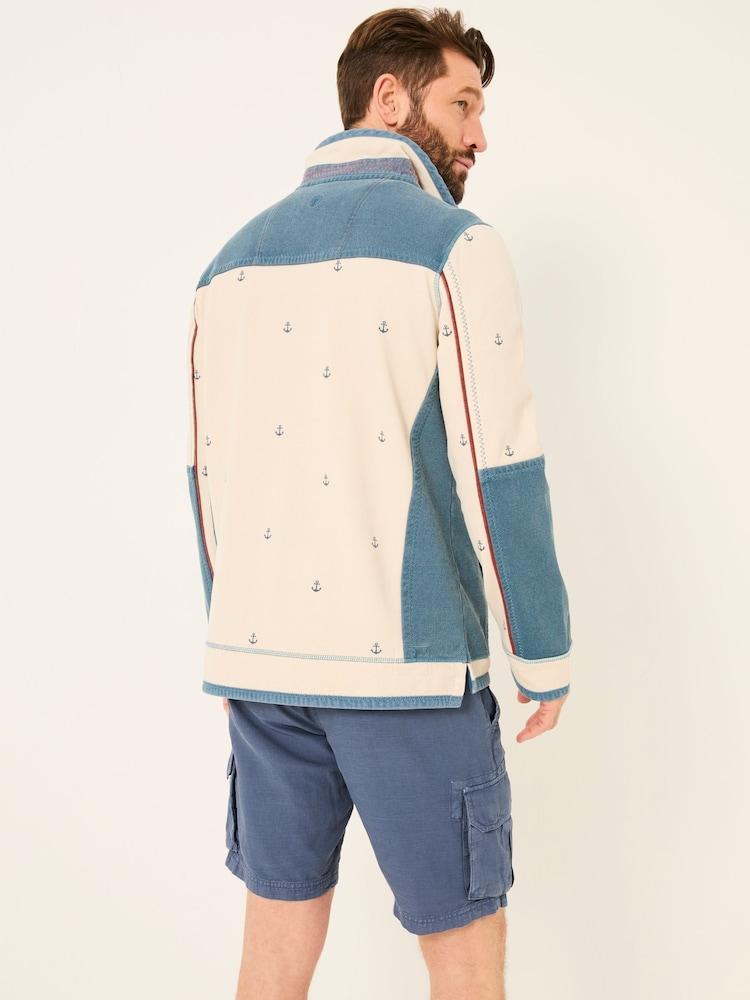 Fat Face Natural 100% Cotton Airlie Panel Quarter Zip Sweat Top