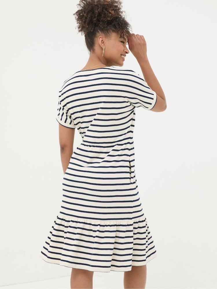 Fat Face Natural 100% Cotton Maisey Stripe Jersey Dress