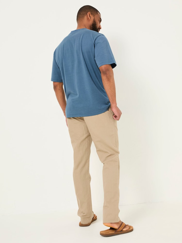 Fat Face Natural Cotton Linen Straight Pull On Trousers
