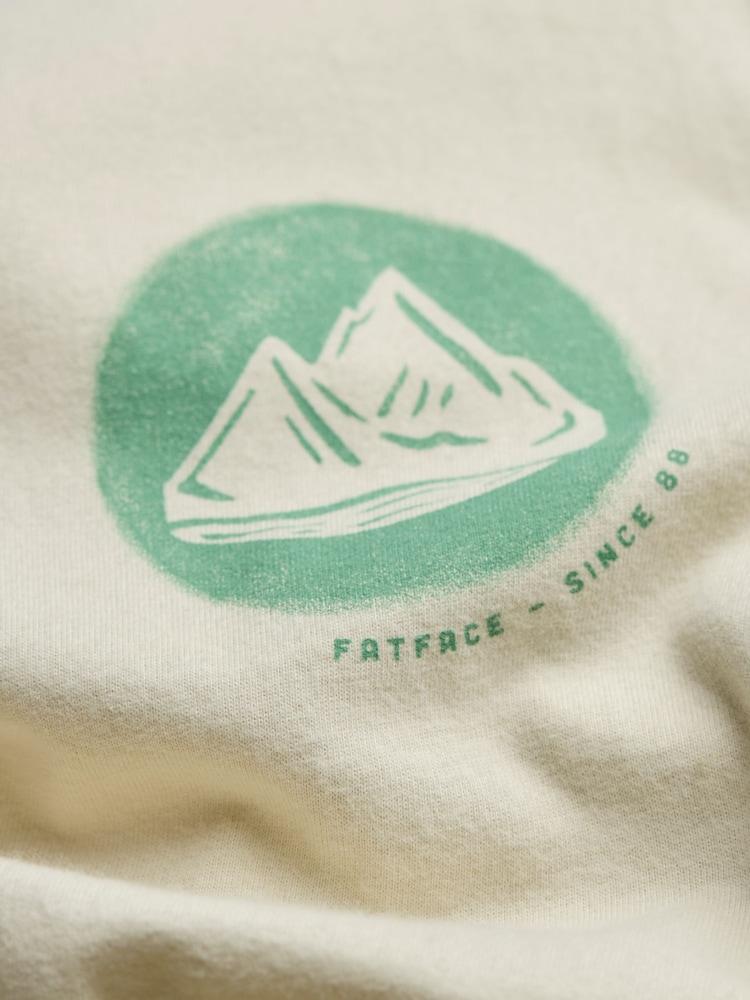 fat face Natural Just Roll With It 100% Cotton Short Sleeve Graphic T-Shirt