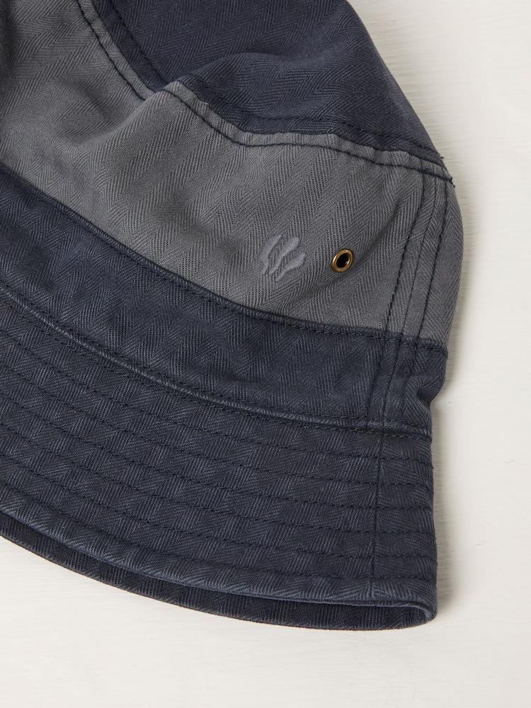 fat face Navy Blue Colourblock Bucket 100% Cotton Hat