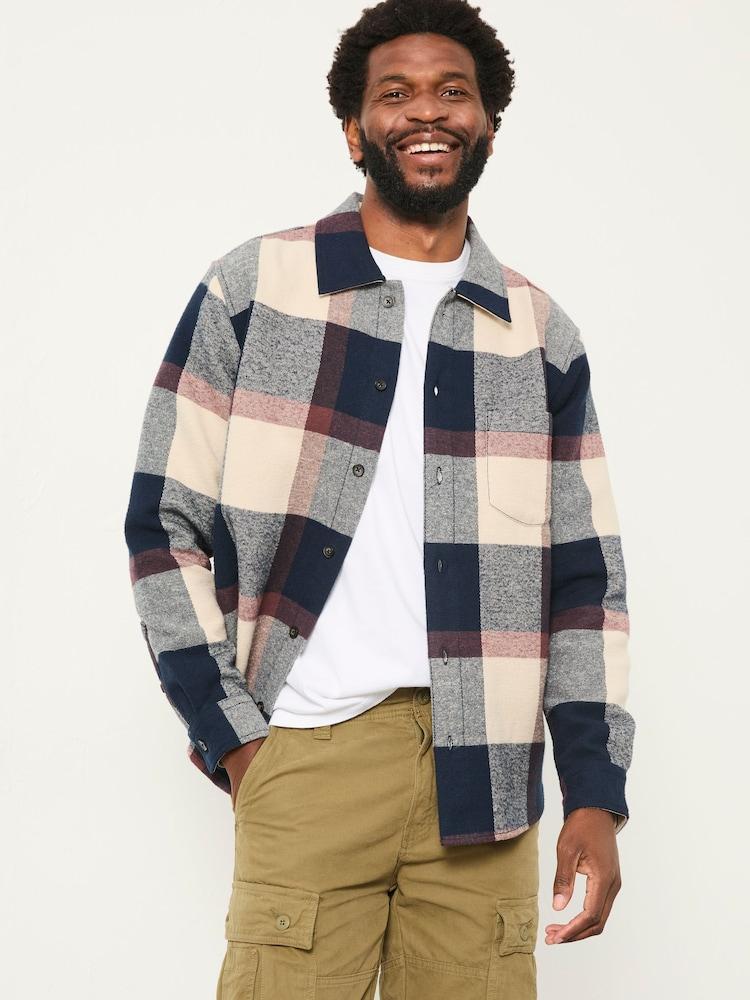 Fat Face Navy Long Sleeve Relaxed Fit Send Check Shirt