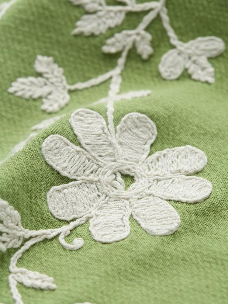 fat face Olive Green 100% Cotton Embroidered Jersey Waistcoat