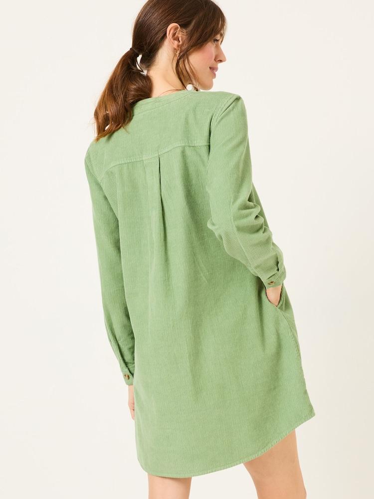 Fat Face Olive Green Aida 100% Cotton Cord Tunic Dress
