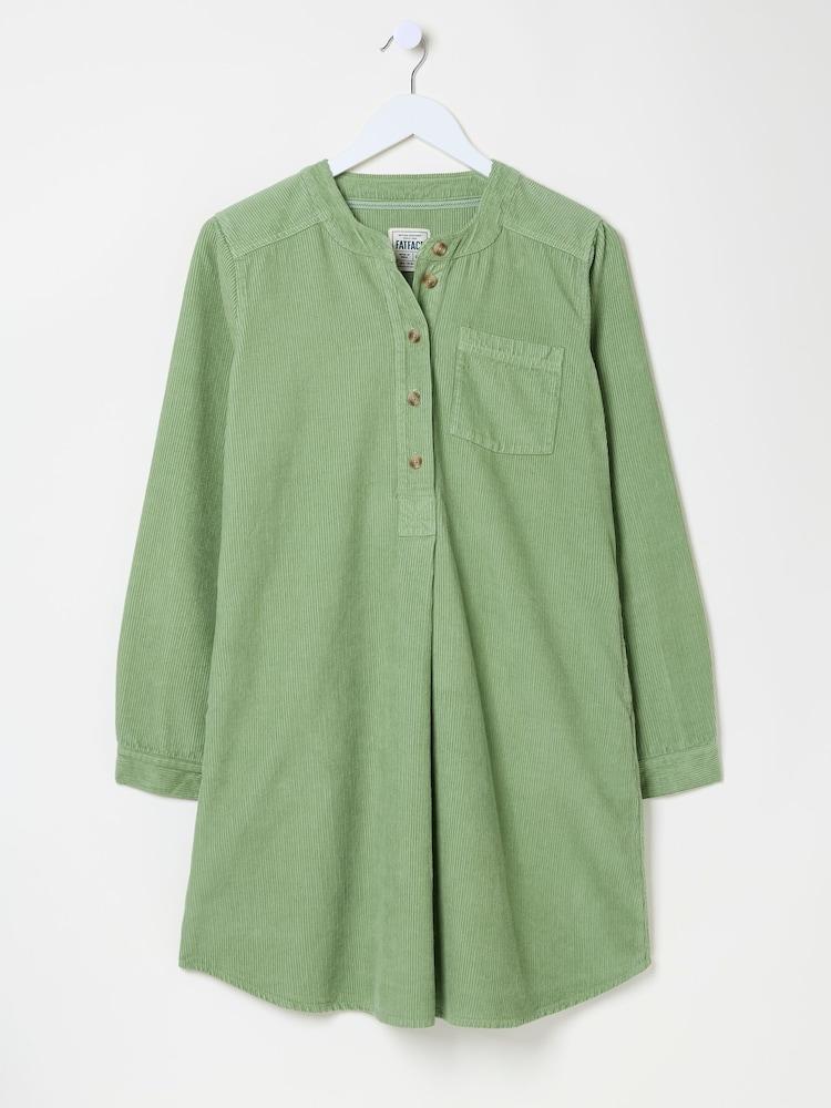fat face Olive Green Aida 100% Cotton Cord Tunic Dress