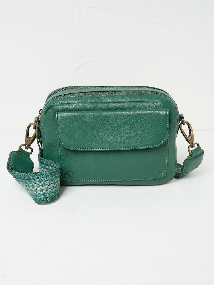 Fat Face Oslo Bright Green Camera Bag With Ornate Strap