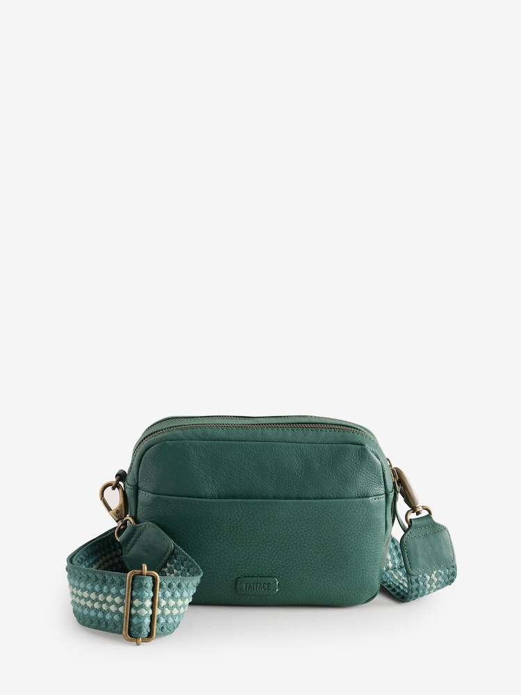 Fat Face Oslo Bright Green Camera Bag With Ornate Strap