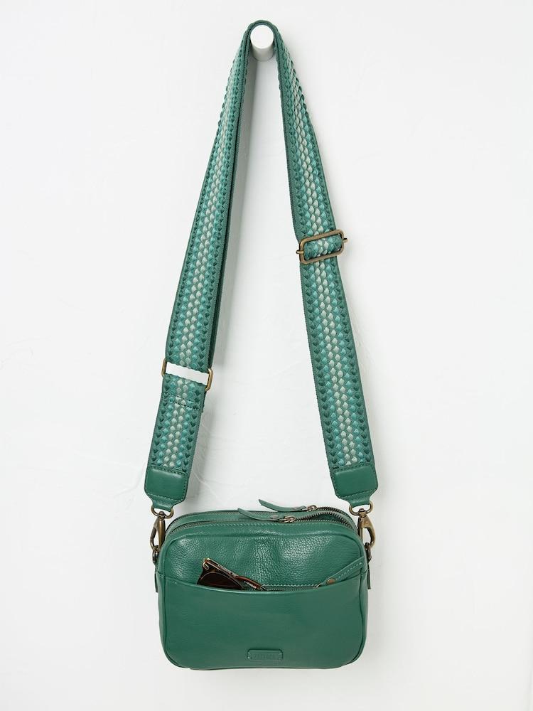 fat face Oslo Bright Green Camera Bag with Ornate Strap