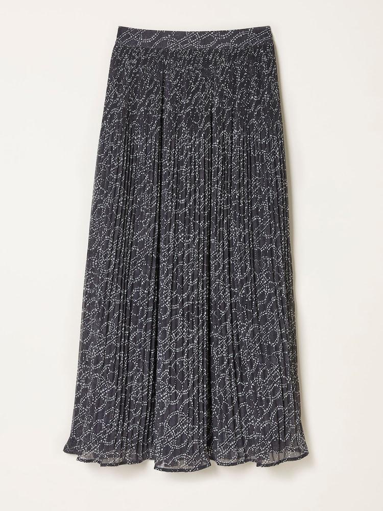 fat face Paignton Graphite Grey Texture Floral Midi Skirt