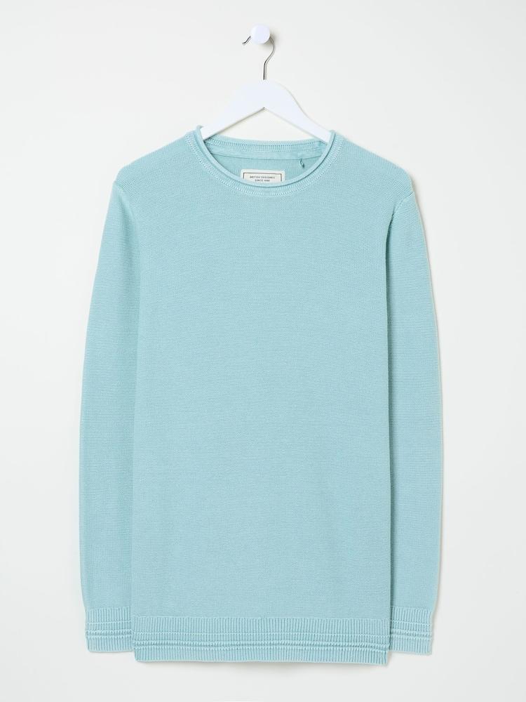 fat face Pale Blue Berwick Laundered Crew Neck Jumper