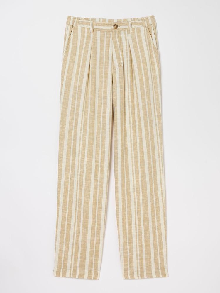 fat face Pendeen Natural Linen Blend Stripe Trousers