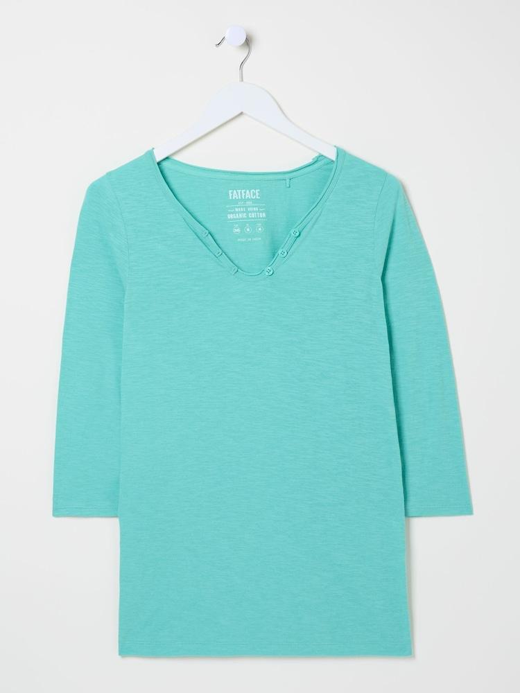 fat face Porter Light Teal Green 100% Cotton T-Shirt