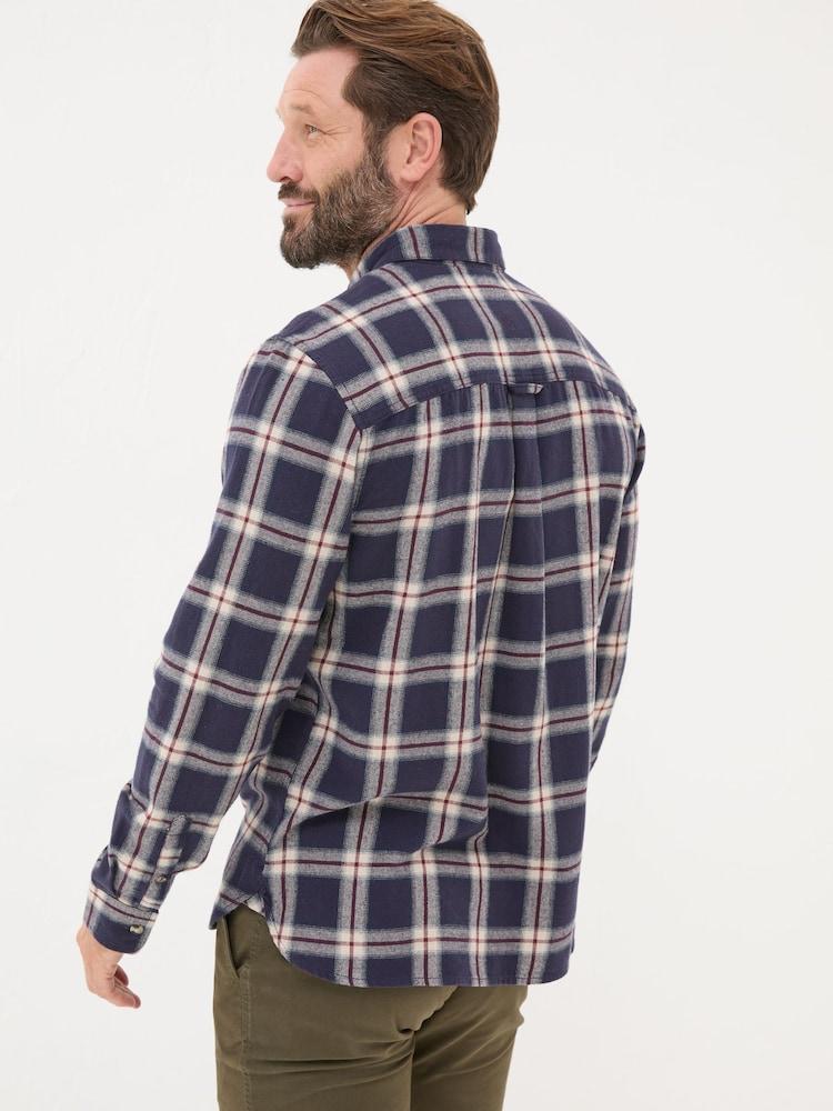 Fat Face Purple Long Sleeve Ombre Check 100% Cotton Shirt