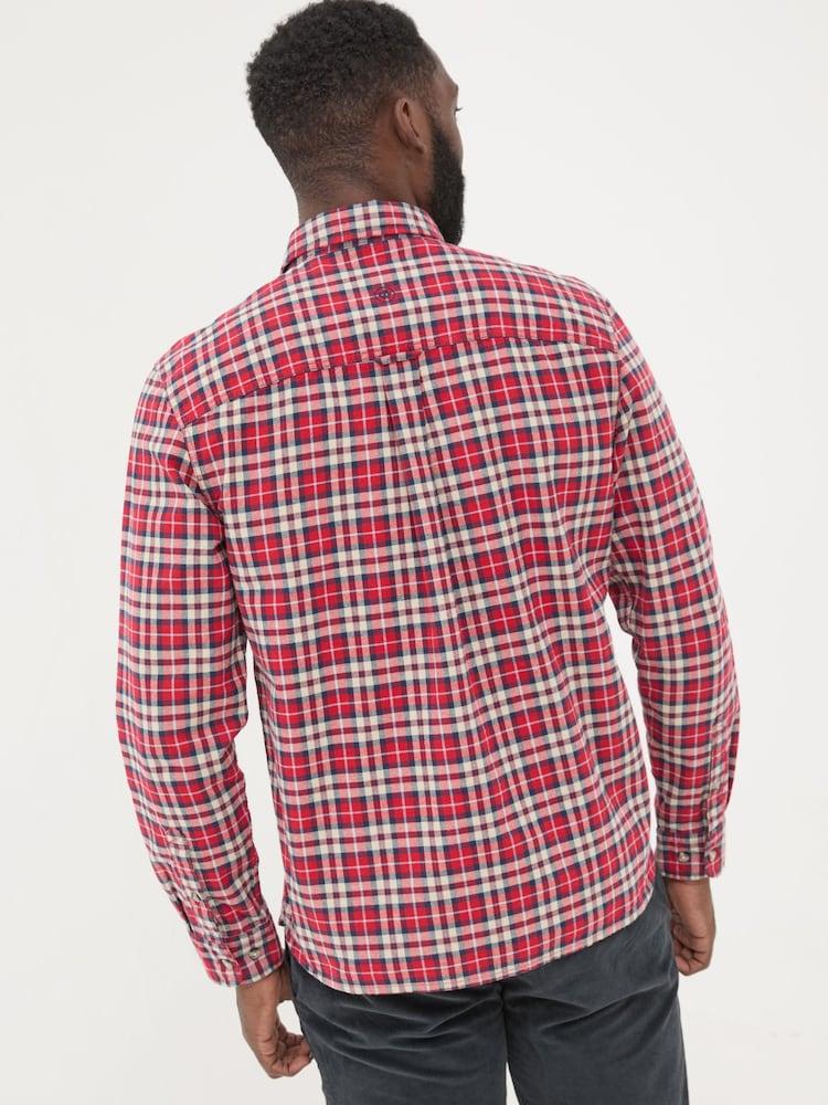 Fat Face Red Long Sleeve Otley Check 100% Cotton Shirt