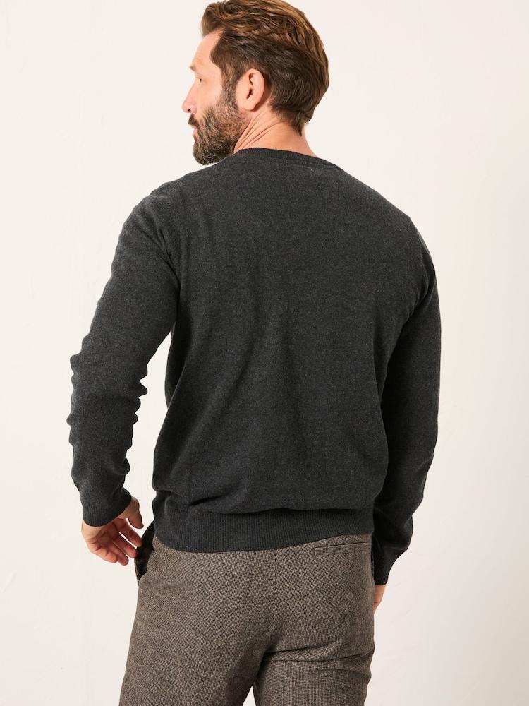 Fat Face Rye Charcoal Grey Crew Neck Knitted Jumper