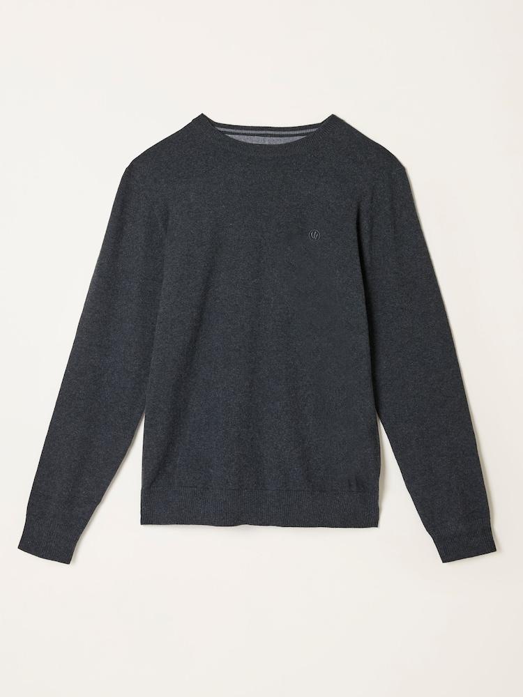 fat face Rye Charcoal Grey Crew Neck Knitted Jumper