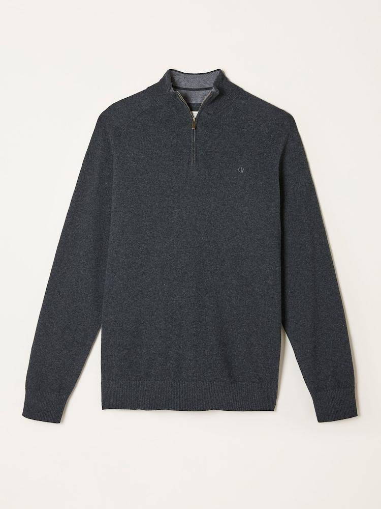 fat face Rye Charcoal Grey Half Neck Knitted Jumper