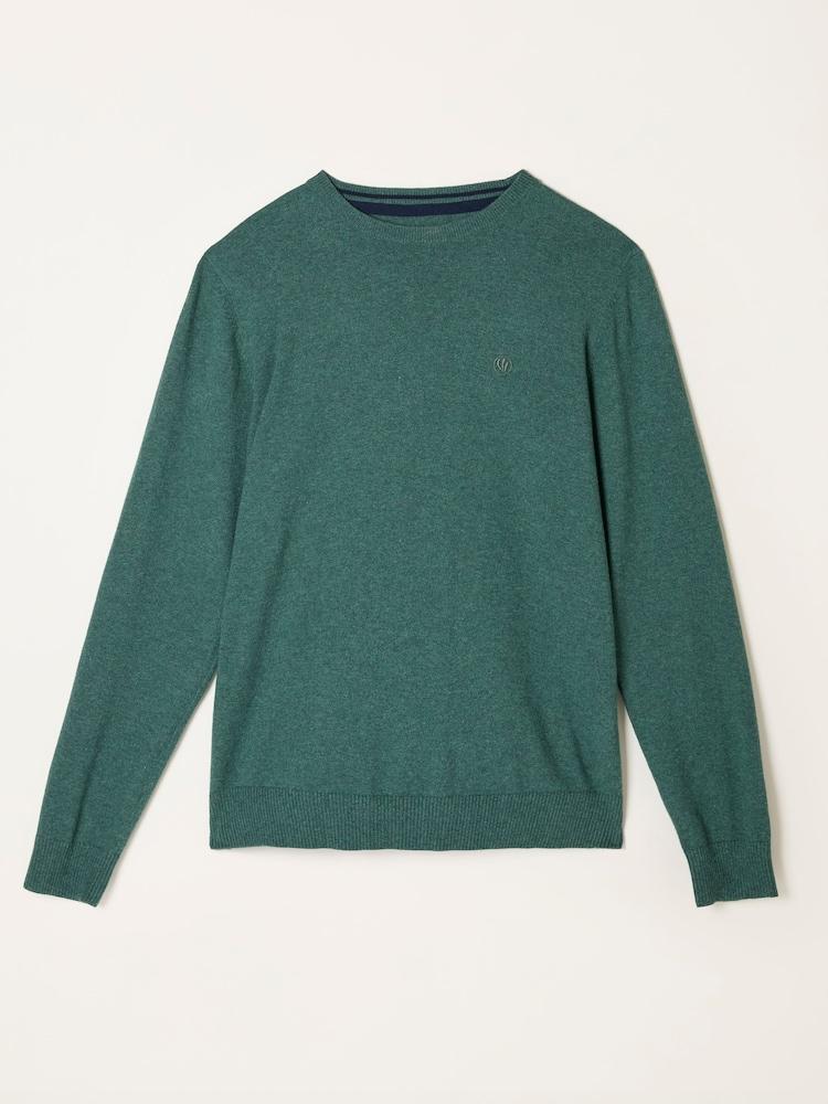 fat face Rye Emerald Green Crew Neck Knitted Jumper