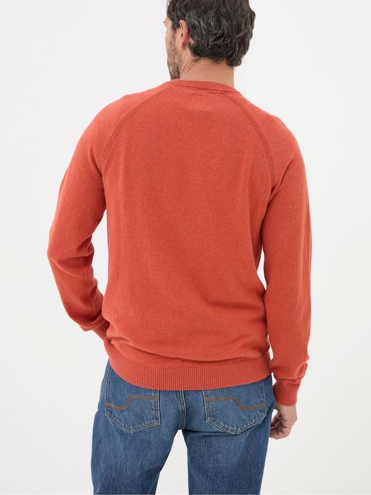 Fat Face Rye Orange Cotton Cashmere Crew Neck Jumper