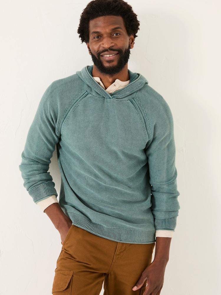 Fat Face Sage Green Berwick 100% Cotton Laundered Hoodie