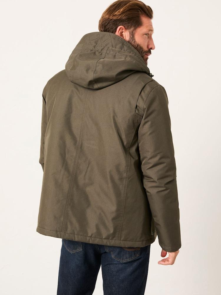 Fat Face Saltby Khaki Green Waterproof Hooded Parka