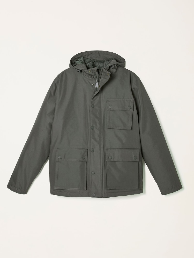 fat face Saltby Khaki Green Waterproof Hooded Parka