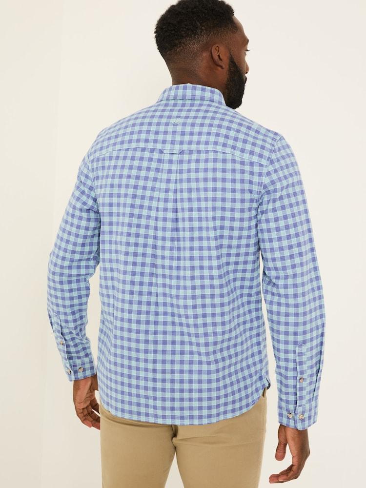 Fat Face Sandy Light Vintage Blue Long Sleeve Check Shirt