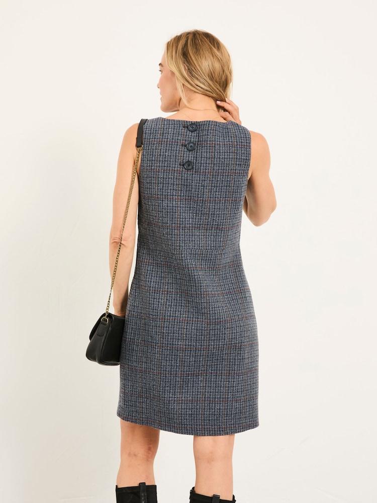 Fat Face Sarah Charcoal Grey Regular Tweed Pinny Dress