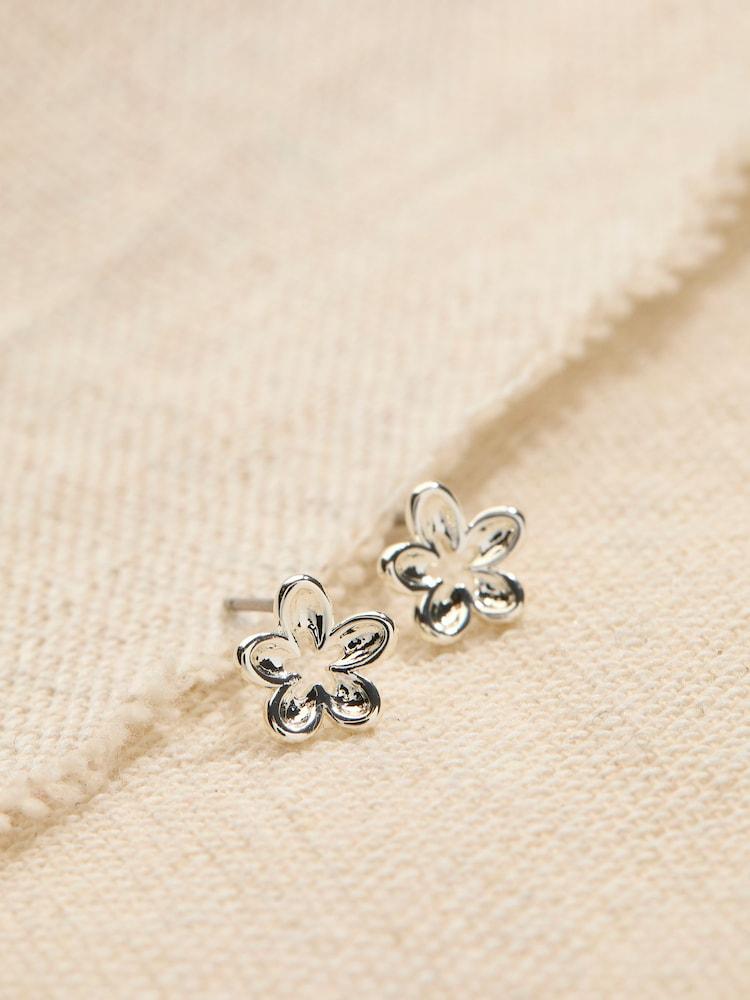 Fat Face Silver Coloured Cut Out Flower Stud Earrings
