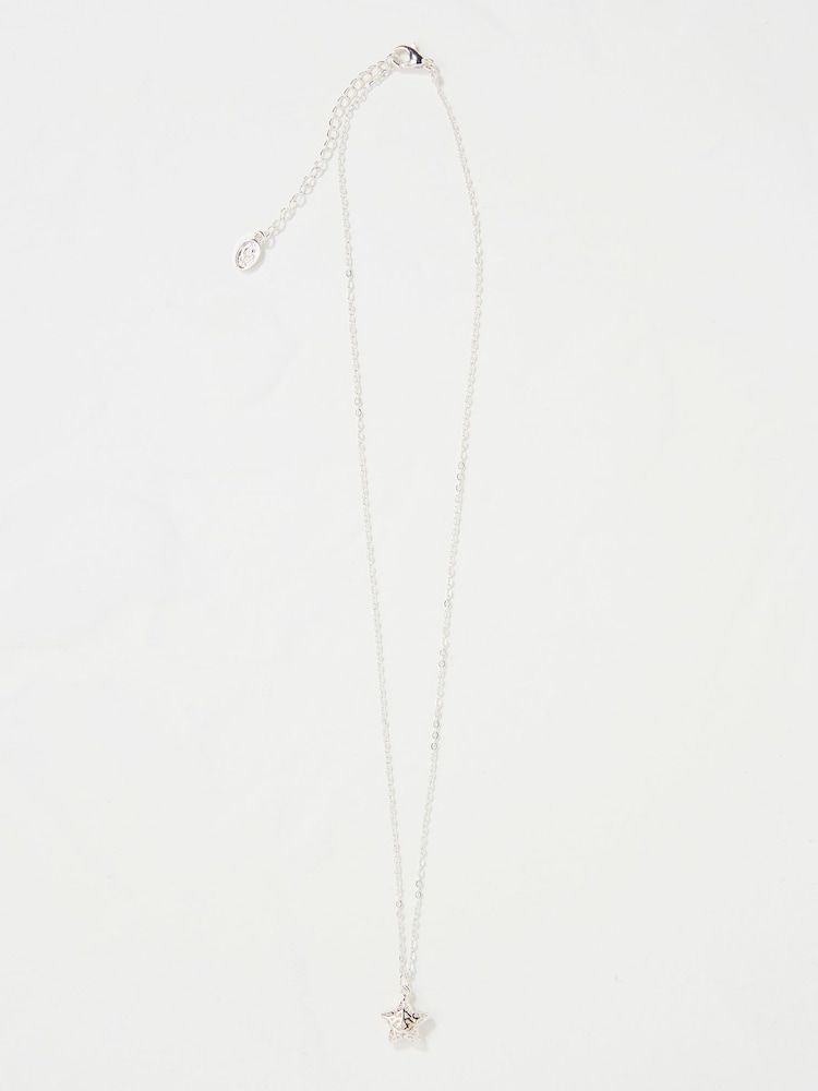Fat Face Silver Tone Filagree Star Pendant Necklace
