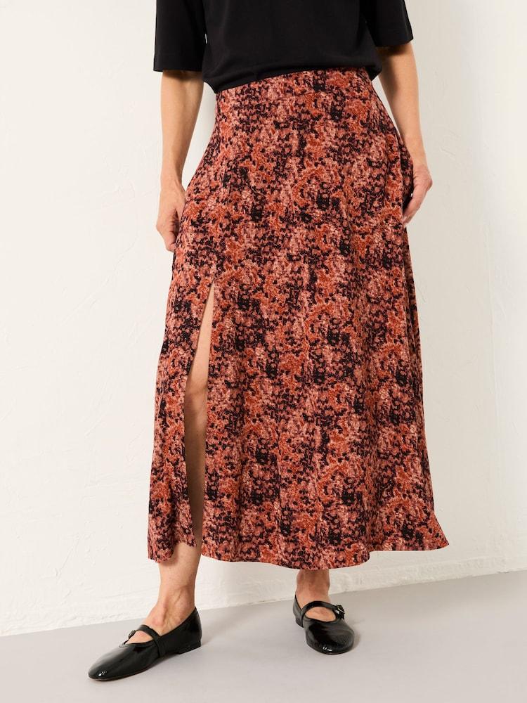 Fat Face Skye Dusky Purple Vintage Texture Midi Skirt