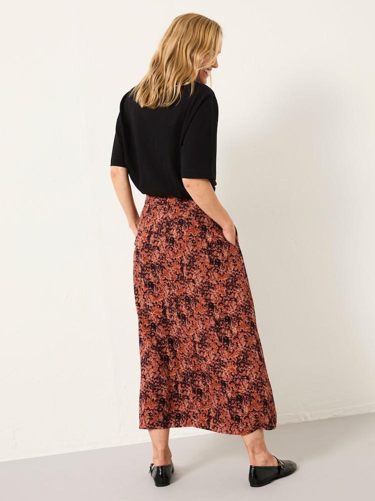 Fat Face Skye Dusky Purple Vintage Texture Midi Skirt